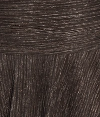 Ignite Evenings Surplice Neck Short Sleeve Tiered Metallic Bodre Midi Dress