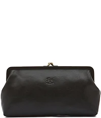 Il Bisonte Manuela Black Leather Clutch
