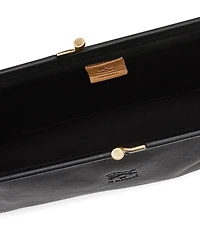 Il Bisonte Manuela Black Leather Clutch