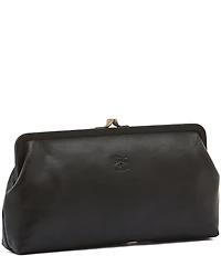 Il Bisonte Manuela Black Leather Clutch