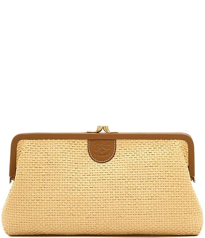 Il Bisonte Manuela Raffia Woven Clutch