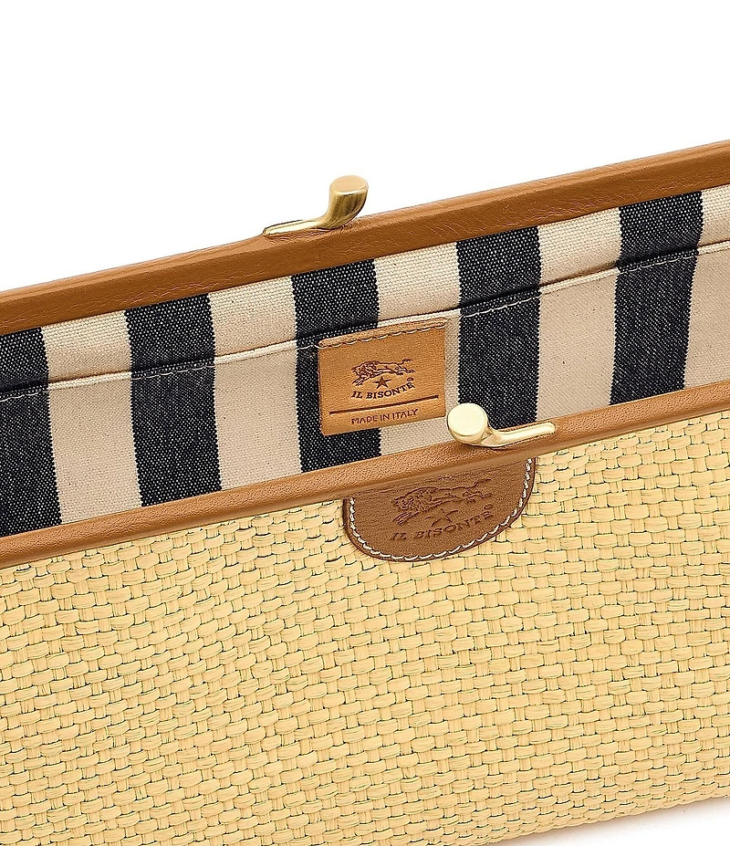 Il Bisonte Manuela Raffia Woven Clutch