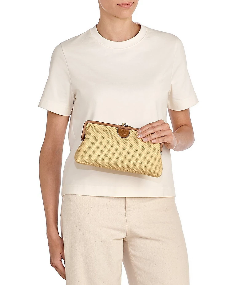 Il Bisonte Manuela Raffia Woven Clutch