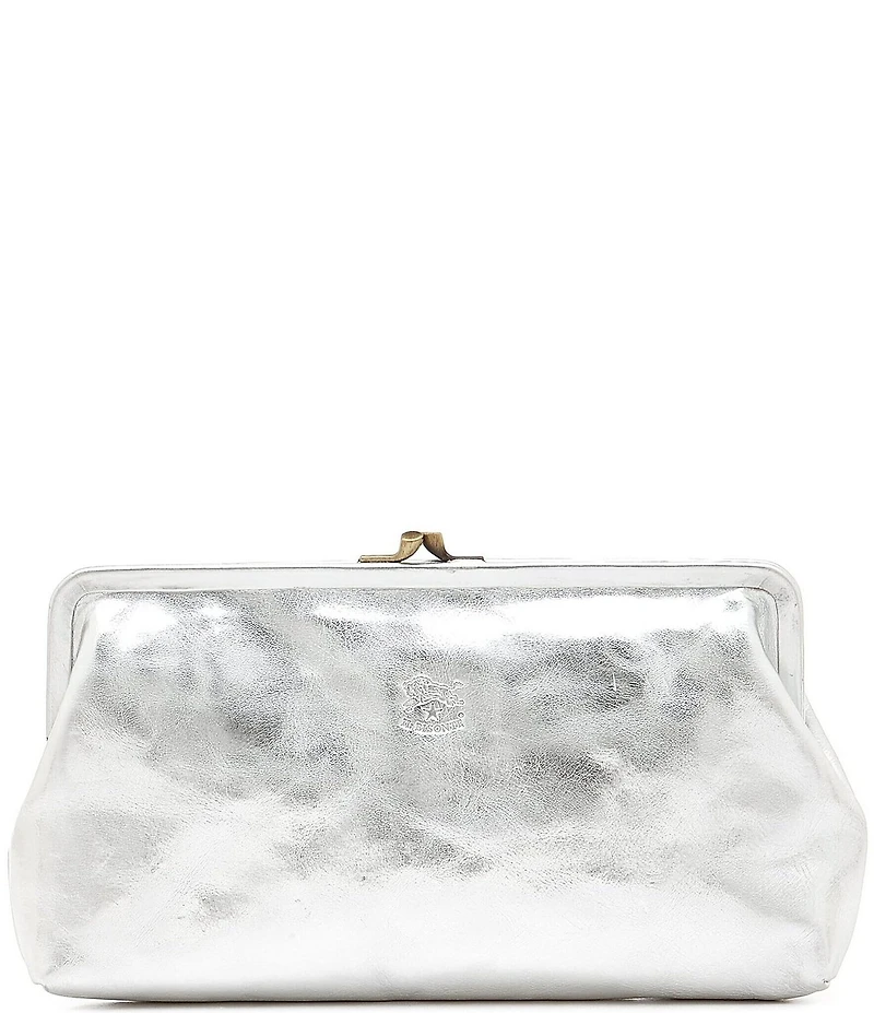 Il Bisonte Manuela Metallic Leather Clutch