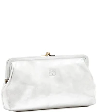 Il Bisonte Manuela Metallic Leather Clutch