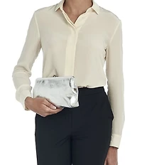 Il Bisonte Manuela Metallic Leather Clutch