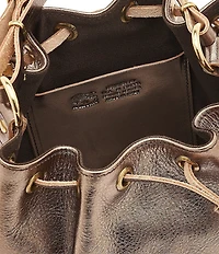 Il Bisonte Metallic Leather Bucket Bag