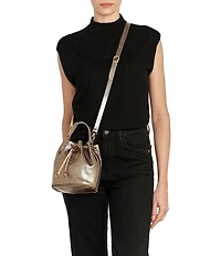 Il Bisonte Metallic Leather Bucket Bag