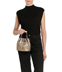 Il Bisonte Metallic Leather Bucket Bag