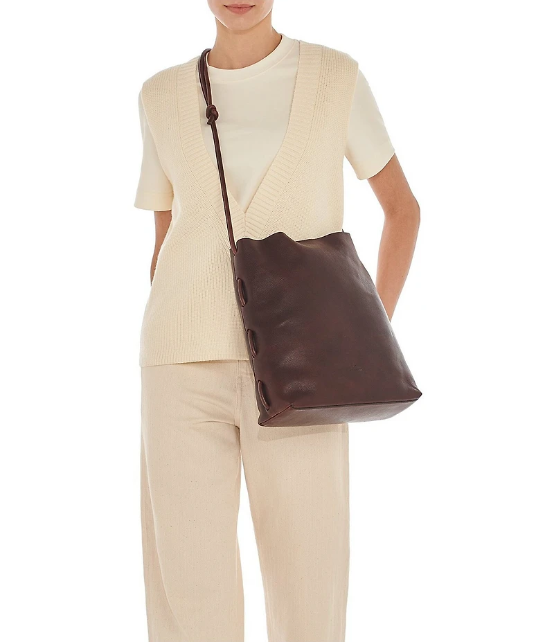 Il Bisonte Snodo Leather Bucket Bag
