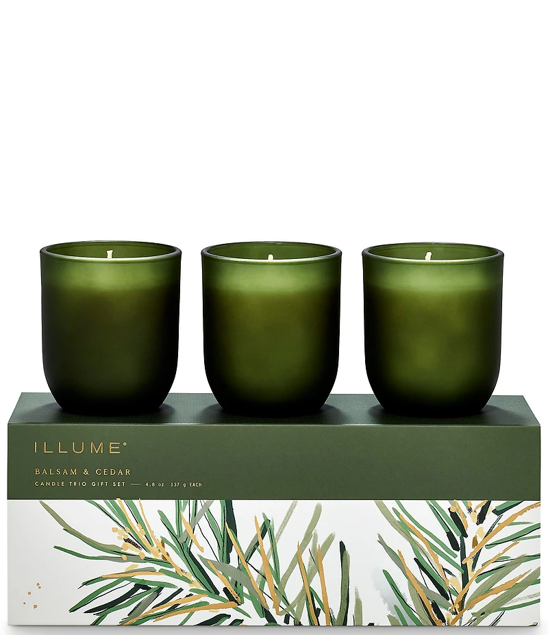 Illume Candles Balsam & Cedar Candle Trio Gift Set