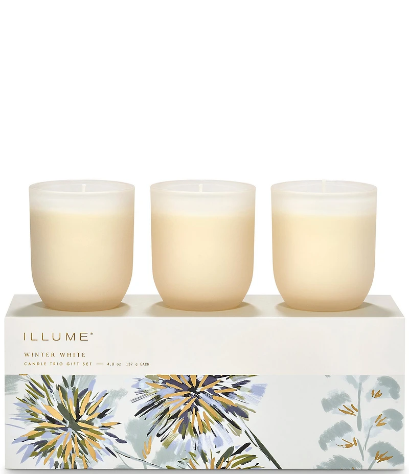 Illume Candles Holiday Collection Winter White Candle Trio Gift Set