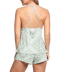 In Bloom By Jonquil Lisa Medallion Print Sleeveless V-Neck Jersey Knit Shorty Pajama Set