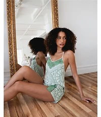 In Bloom By Jonquil Lisa Medallion Print Sleeveless V-Neck Jersey Knit Shorty Pajama Set