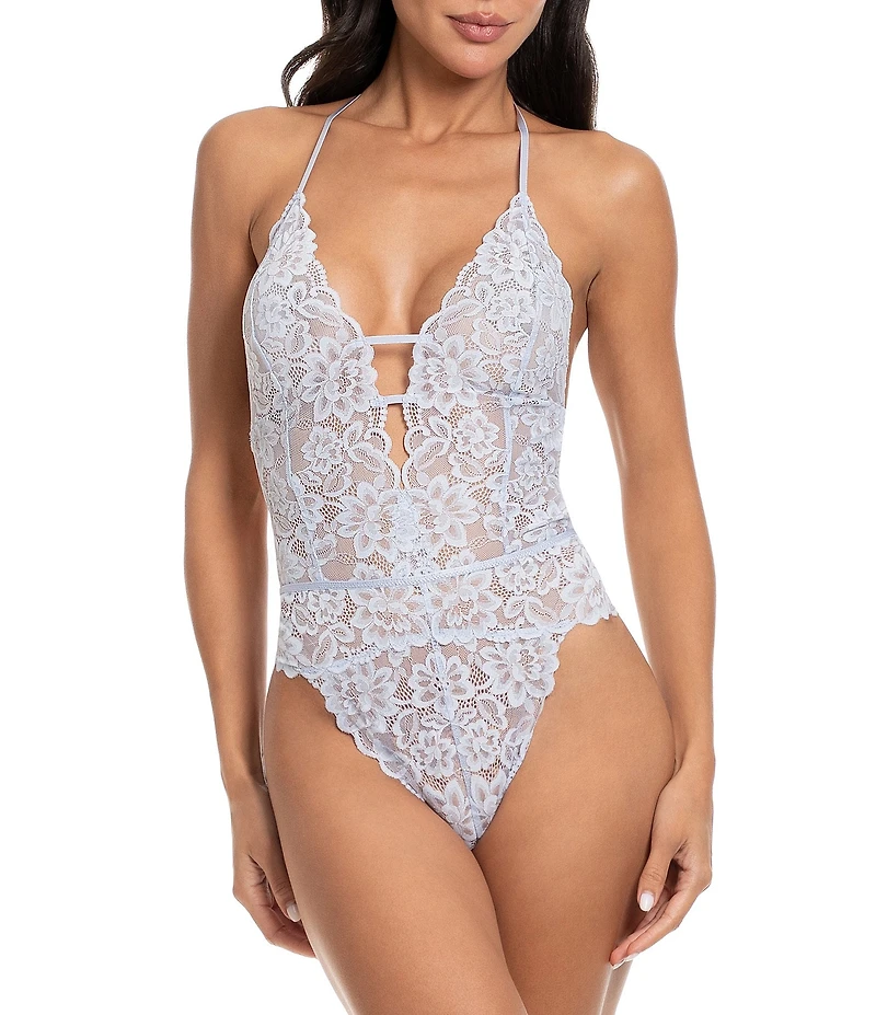 In Bloom By Jonquil Mina Sleeveless Lace Halter Neck Plunging V-Neck Teddy