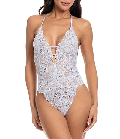 In Bloom By Jonquil Mina Sleeveless Lace Halter Neck Plunging V-Neck Teddy