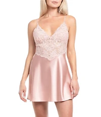 In Bloom By Jonquil Satin & Lace Sleeveless V-Neck Coordinating Chemise