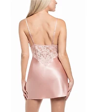In Bloom By Jonquil Satin & Lace Sleeveless V-Neck Coordinating Chemise