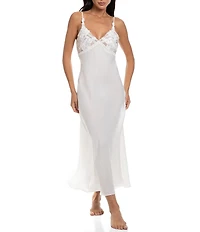 In Bloom By Jonquil Shimmer Satin Sleeveless V-Neck Bridal Long Nightgown