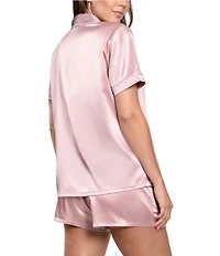 In Bloom by Jonquil Short Sleeve Notch Collar Satin Shorty Pajama Set