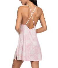 In Bloom By Jonquil Sleeveless V-Neck Floral Jersey Knit Chemise