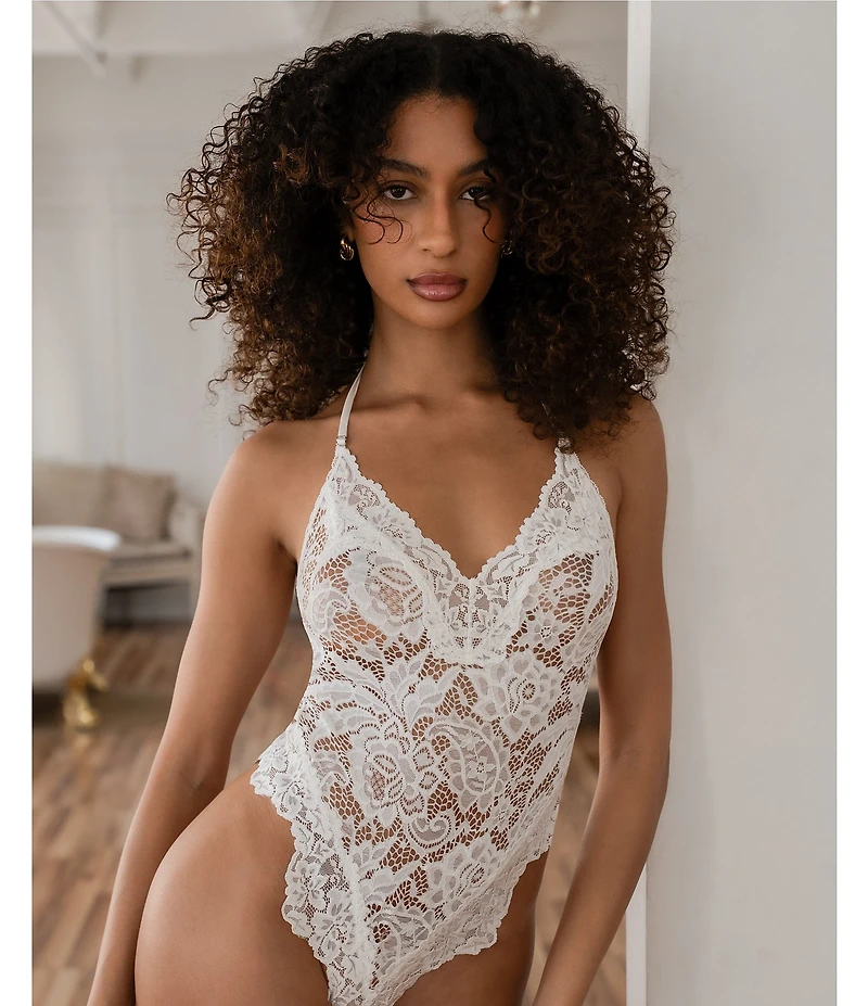 In Bloom By Jonquil Sleeveless V-Neck Lace Bridal Teddy