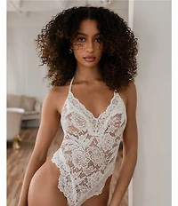 In Bloom By Jonquil Sleeveless V-Neck Lace Bridal Teddy
