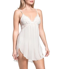 In Bloom By Jonquil Sleeveless V-Neck Sheer Chiffon Curved Hem Bridal Chemise