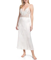 In Bloom by Jonquil Sleeveless V-Neck Shimmer Satin & Lace Bridal Gown