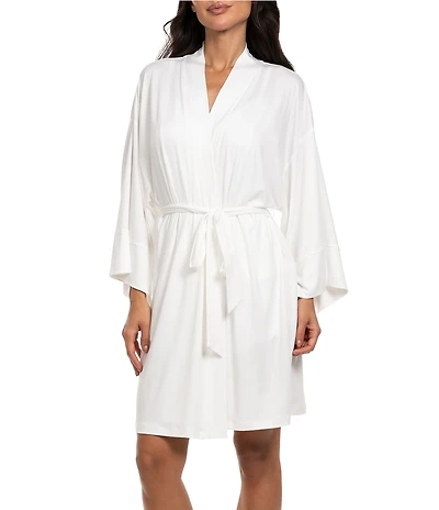 In Bloom By Jonquil Solid Jersey Knit Long Sleeve Coordinating Short Bridal Robe
