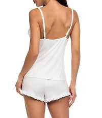 In Bloom By Jonquil Solid Sleeveless V-Neck Shorty Jersey Knit Pajama Set