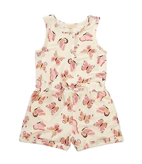 Indie Gold Little Girls Butterfly Printed Sleeveless Romper