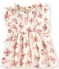 Indie Gold Little Girls Butterfly-Printed Smocked Top