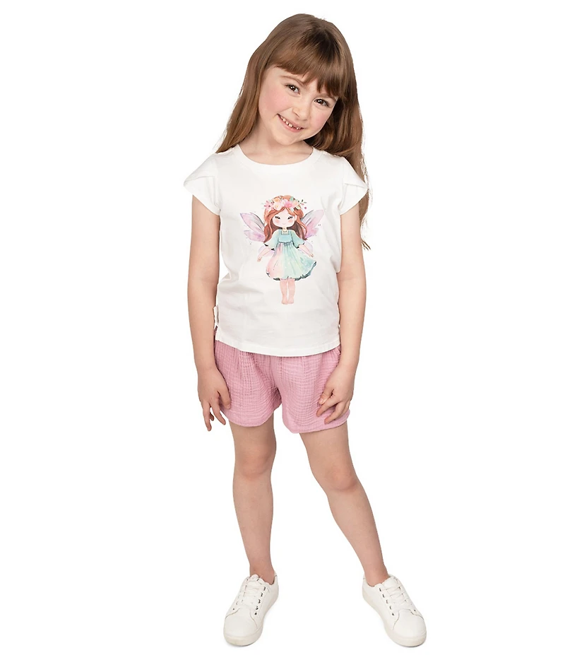 Indie Gold Little Girls Double Gauze Flutter Shorts