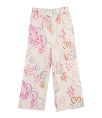 Indie Gold Little Girls Graffiti Printed French Terry Pants