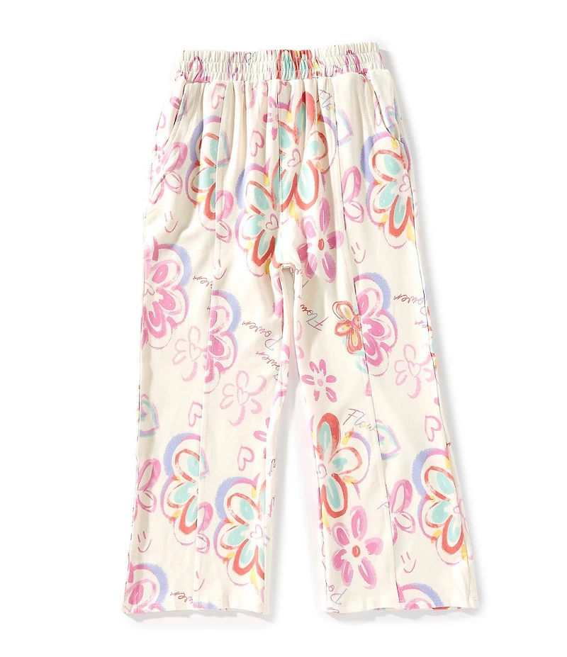 Indie Gold Little Girls Graffiti Printed French Terry Pants