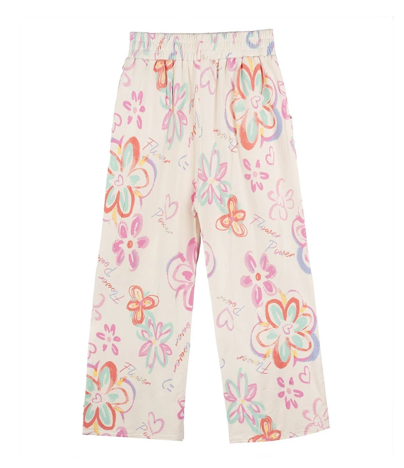 Indie Gold Little Girls Graffiti Printed French Terry Pants