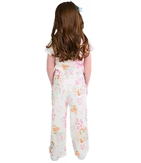 Indie Gold Little Girls Graffiti Printed French Terry Pants