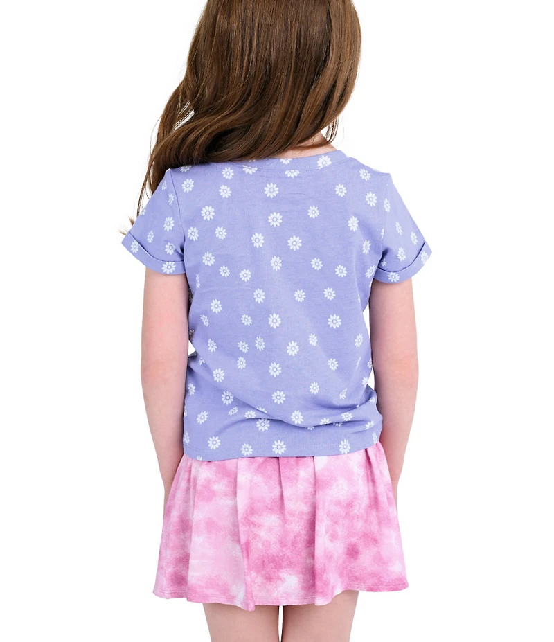 Indie Gold Little Girls Roll-Sleeve Dotted Sunny Days Always T-Shirt