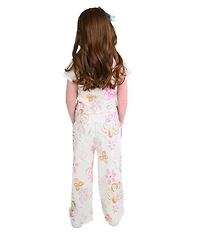 Indie Gold Little Girls Roll-Sleeve Graffiti-Printed T-Shirt