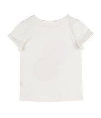 Indie Gold Little Girls Roll-Sleeve Smiley Face Graphic T-Shirt