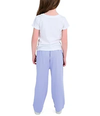 Indie Gold Little Girls Seamed-Front French Terry Pants