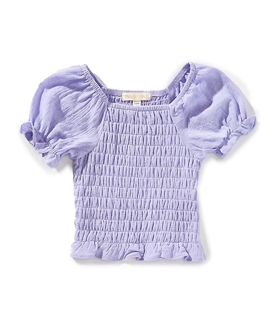 Indie Gold Little Girls Smocked Double Gauze Top