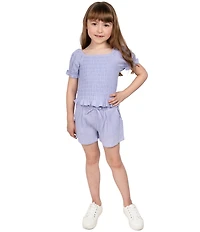Indie Gold Little Girls Smocked Double Gauze Top