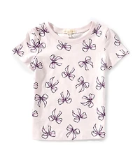 Indie Gold Little Girls Short-Sleeve Bow-Print T-Shirt