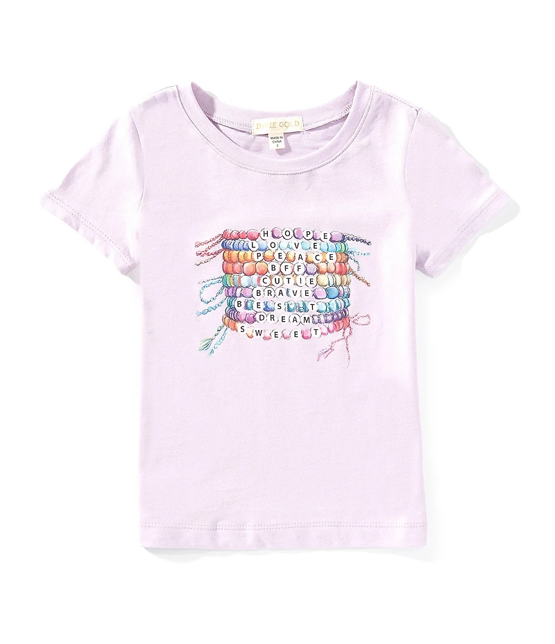 Indie Gold Little Girls Short-Sleeve Bracelet Screenprint T-Shirt