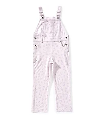 Indie Gold Little Girls Sleeveless Leopard-Printed French Terry Overalls