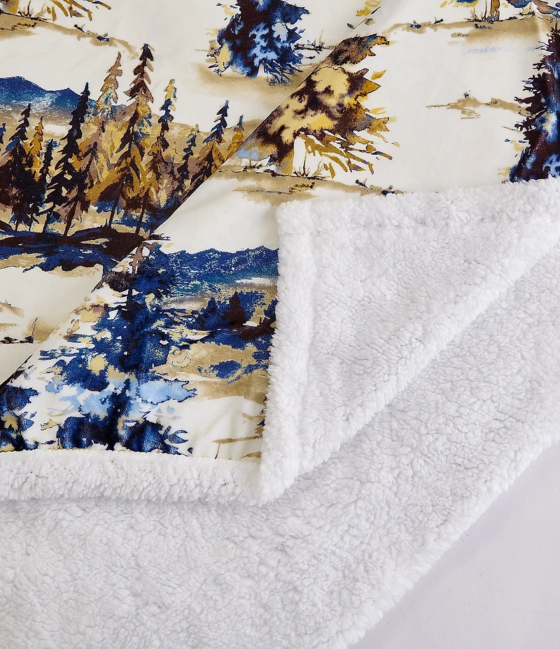 HiEnd Accents x Indigo Hill Acadia Campfire Sherpa Throw Blanket