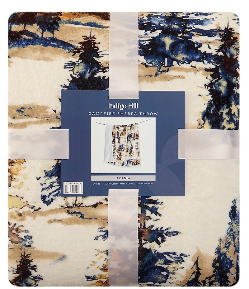 HiEnd Accents x Indigo Hill Acadia Campfire Sherpa Throw Blanket