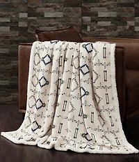 Indigo Hill by HiEnd Accents Arrow and Tribal Patterned Campfire Sherpa Cozy Throw Set